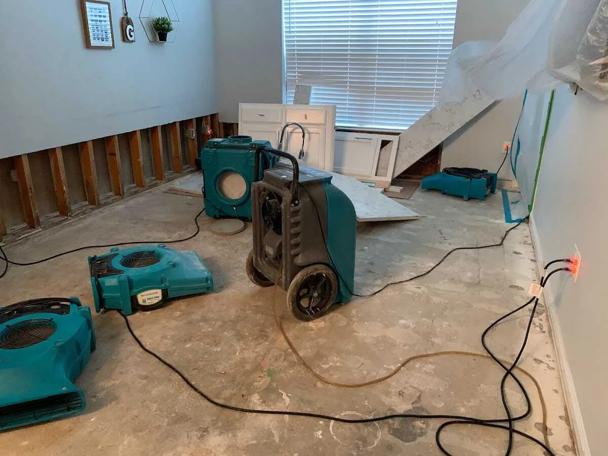Dehumidifier in flood-cut room for Water Extraction & Removal in East Bakersfield